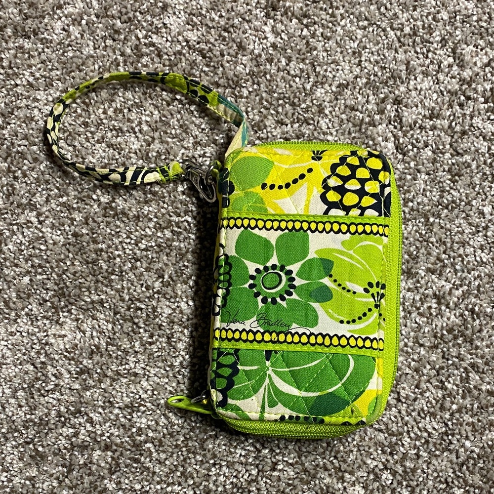 Vibrant Green Floral Wristlet Vera Bradley